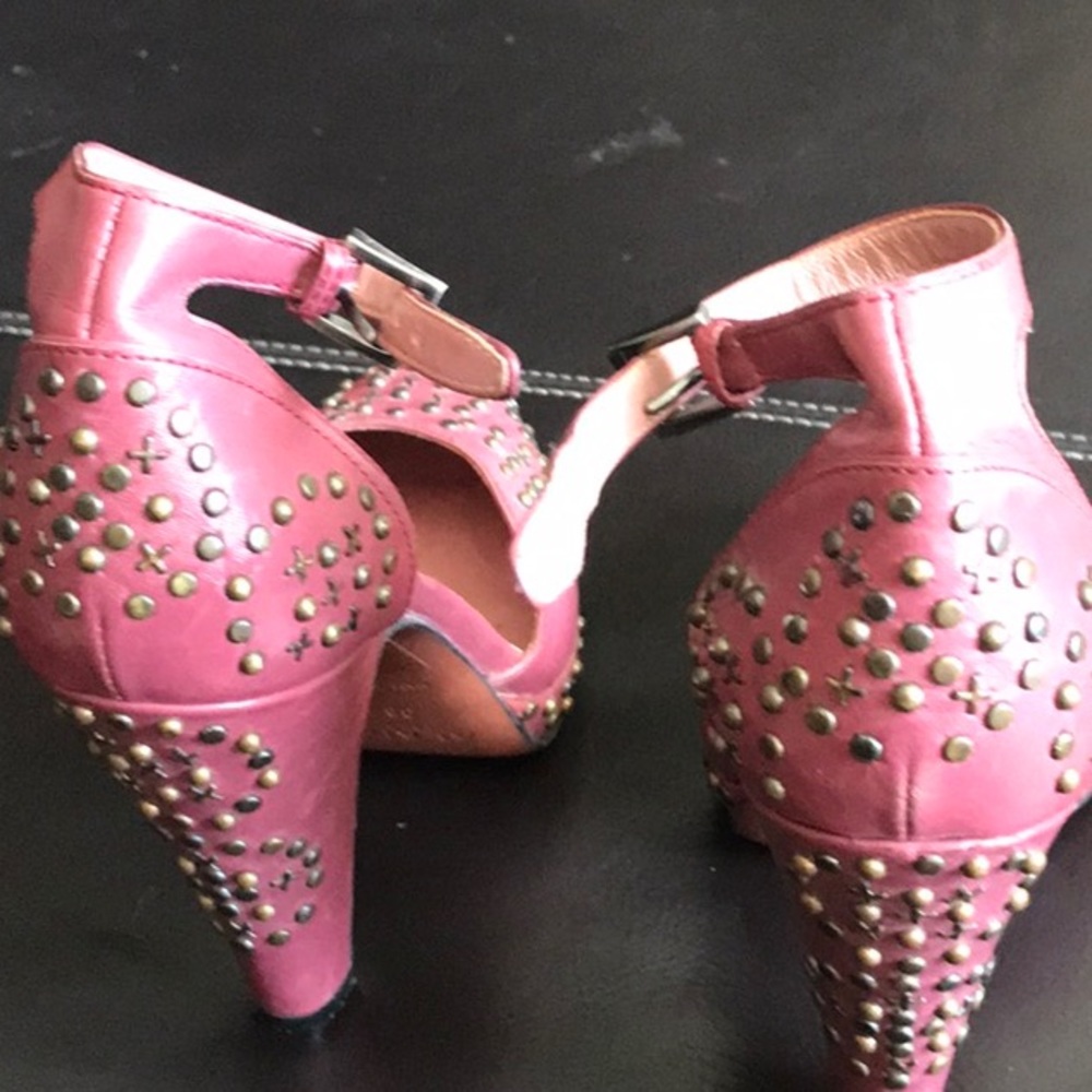 ALAIA studded platform ankle wrap heels OXBLOOD  IN COLOR